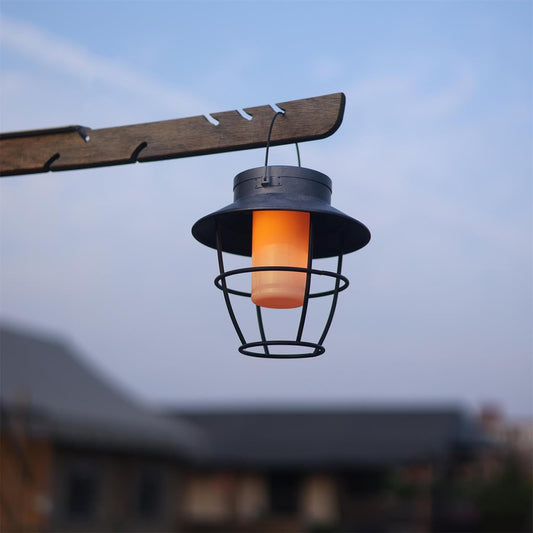 Solar Camping Lantern Rustic Light for Outdoor Farmhouse Yard Pathway