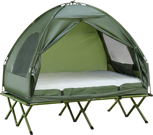2 Person Foldable Camping Cot with Tent,